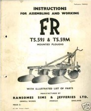 RANSOMES PLOUGH TS59J TS59M OPERATORS MANUAL - TS59