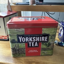 Taylors of Harrogate Yorkshire Tea Caddy Tin 2015 Empty– Farm Scene