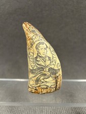 Sperm Whale Scrimshaw Nautical Faux Tooth " NB Captain Vincent - Stenrofjord "