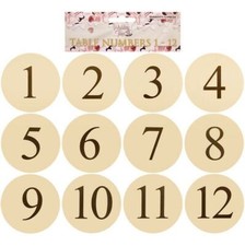 Table Number Cards Wedding