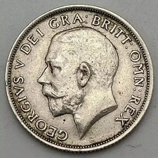 Antique 1915 Shilling - King George V, Sterling Silver Coin British Good Detail