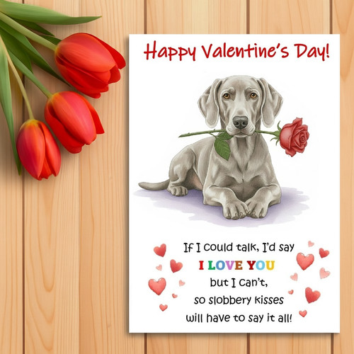 Weimaraner dog valentine - weimaraner, valentine’s