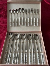 New Stainless Steel with ceramic handles Chinese Cutlery set in gift box