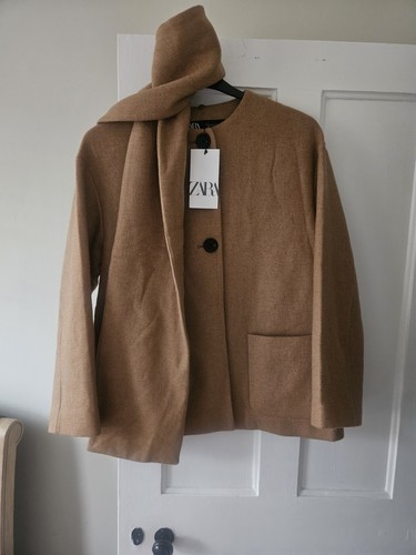 Zara wool blend scarf coat - wool,