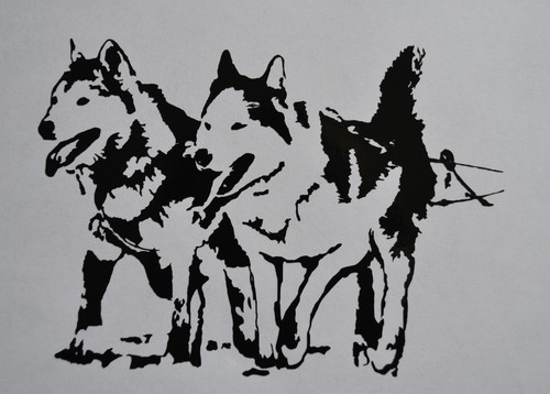 20cm sled dog - sled, siberian
