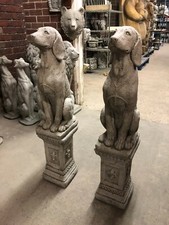  Hound Dogs,2 x Dog statues on