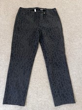 Robell Bella trousers, size 14, dark grey & black animal print, stretch fabric