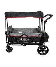 WONDERFOLD X2 PUSH + PULL DOUBLE STROLLER WAGON, BLACK/Gray/Red