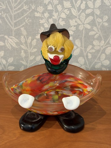 Murano glass clown dish - clown,