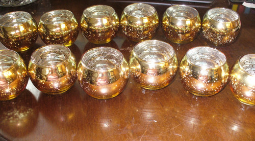 Gold mercury glass votive - mercury,