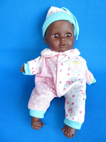 Black african baby doll - black, open