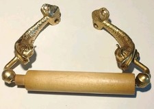 LAN-BAR VINTAGE GOLD DOLPHIN TOILET ROLL HOLDER COMPLETE