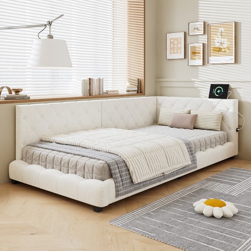 Upholstered single bed frame - upholstered,