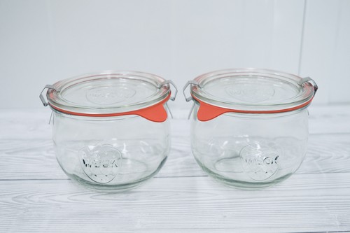 Weck 580ml glass tulip jars - 2x,