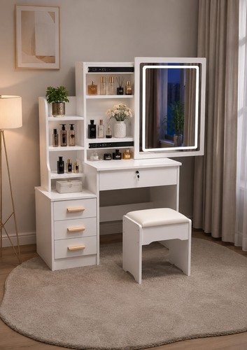 White dressing table - white,