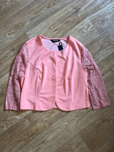 Peach lace sleeve jacket - lace,