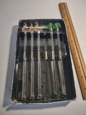 5 Vintage Taiwan ROC Glass Palm Tree & Flamingo Swizzle Stir Sticks *NOS