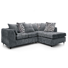 Grey Corner Sofa Chenille