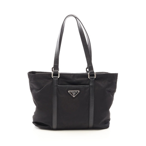 Prada tote bag black leather - bag,