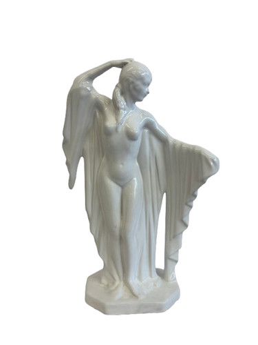 Tall white porcelain art - white,