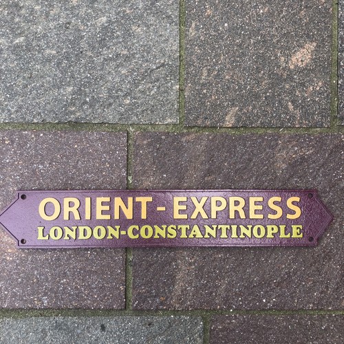 Orient express cast iron sign - cast,