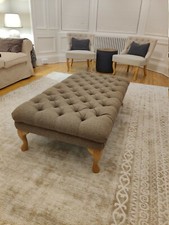 Deep Buttoned Footstool oxford