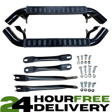 BLACK SIDE STEPS RUNNING BOARDS 1989-03 FOR LAND ROVER DEFENDER 90