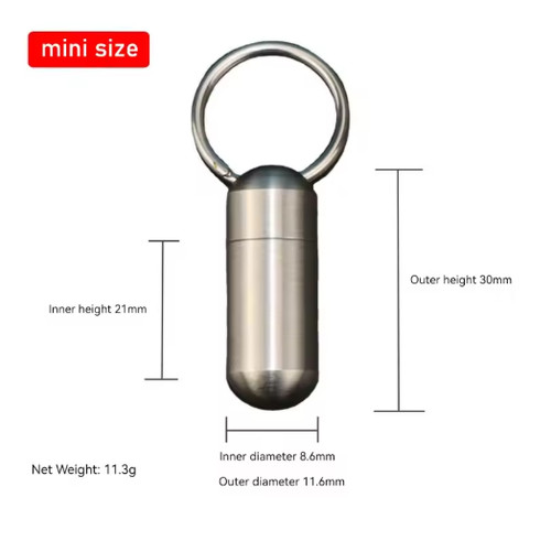 Pill holder keyring - holder, portable