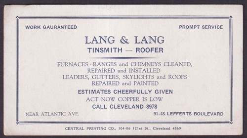 Lang tinsmith roofer - &,