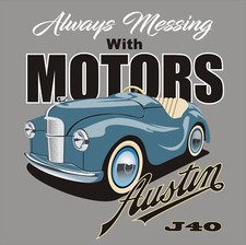 Austin J40 Accessories T Shirt Classic Pedal Car Mechanic Fun tee Apparel