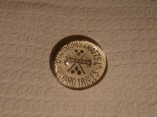 Vintage Glass Advertising Paperweight  Burroughes & Watts Billiard Tables London