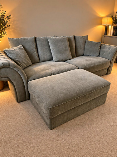 Grey fabric seater - 3, +