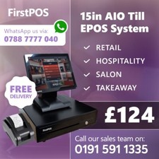 15" Touchscreen EPOS Cash Register Till System For Retail/Salon Hospitality Bar