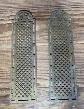 Pair Of French vintage Ornate Antique Brass Finger Plates would polish up nice