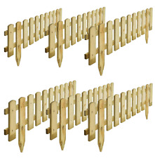 6x 1M Wooden Picket Fence Border Lawn Edging Garden Log Flower Fencing Panel