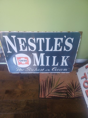 Vintage nestles milk enamel - nestles,