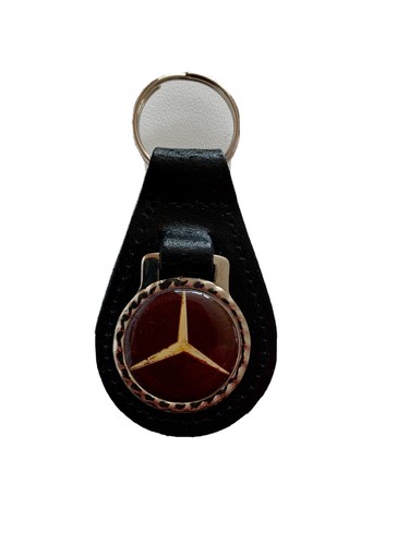 Black leather keyring - keyring/, fob