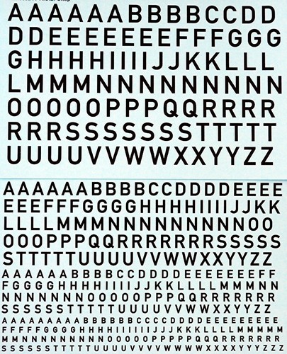 Big letters black decal - letters, 1:50
