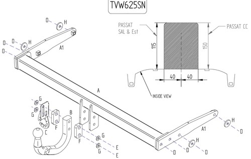Towtrust swan neck automotive - swan,