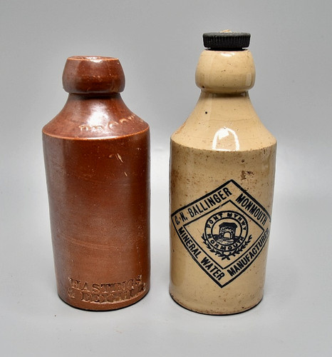 Two ginger beer bottles - ginger, brooke