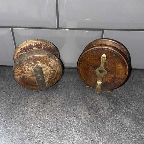 Antique wood and brass fly - and,
