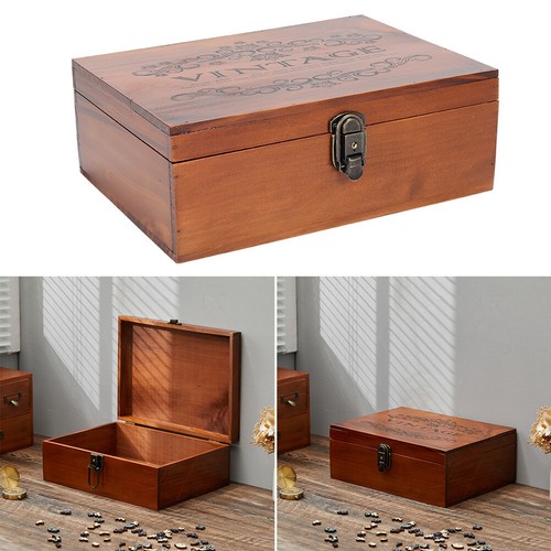 Wooden lockable box - box, square