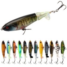 Whopper Plopper Topwater Floating Fishing Lures Rotating Tail for Bass 5pcs