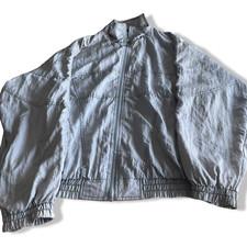 Vintage men Rodeo grey nylon polyester windbreaker full zip jacket in L|L31 W25