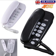 Compact Wired Telephone Wall Mounted Tabletop Home Office Corded Phone Landline