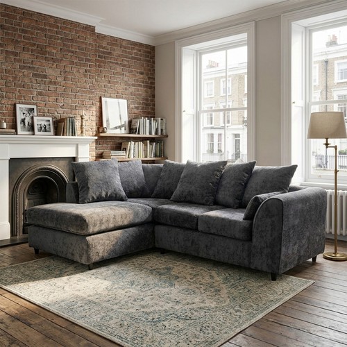 Dark grey corner seater - dark,