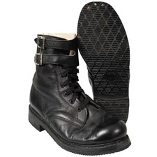 Original Austrian Army Fleece Lined Double Buckle Combat Boots - Black