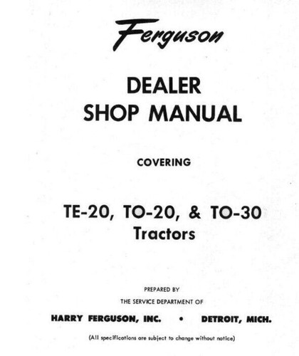 Massey ferguson te20 te30 - to,