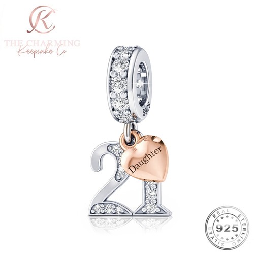 21st birthday charm silver - charm,