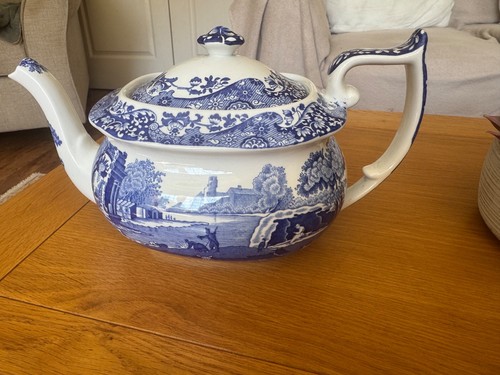 Spode blue italian tea pot - spode,